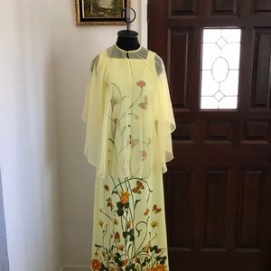 Vintage 50’s-60’s maxi dress with cape